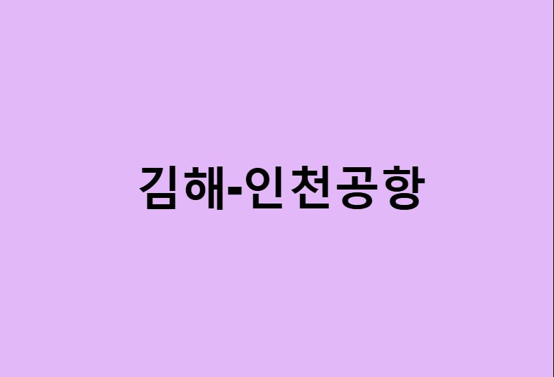 김해에서 인천공항 가는법 (버스 시간표, 기차, 시간, 첫차, 막차)